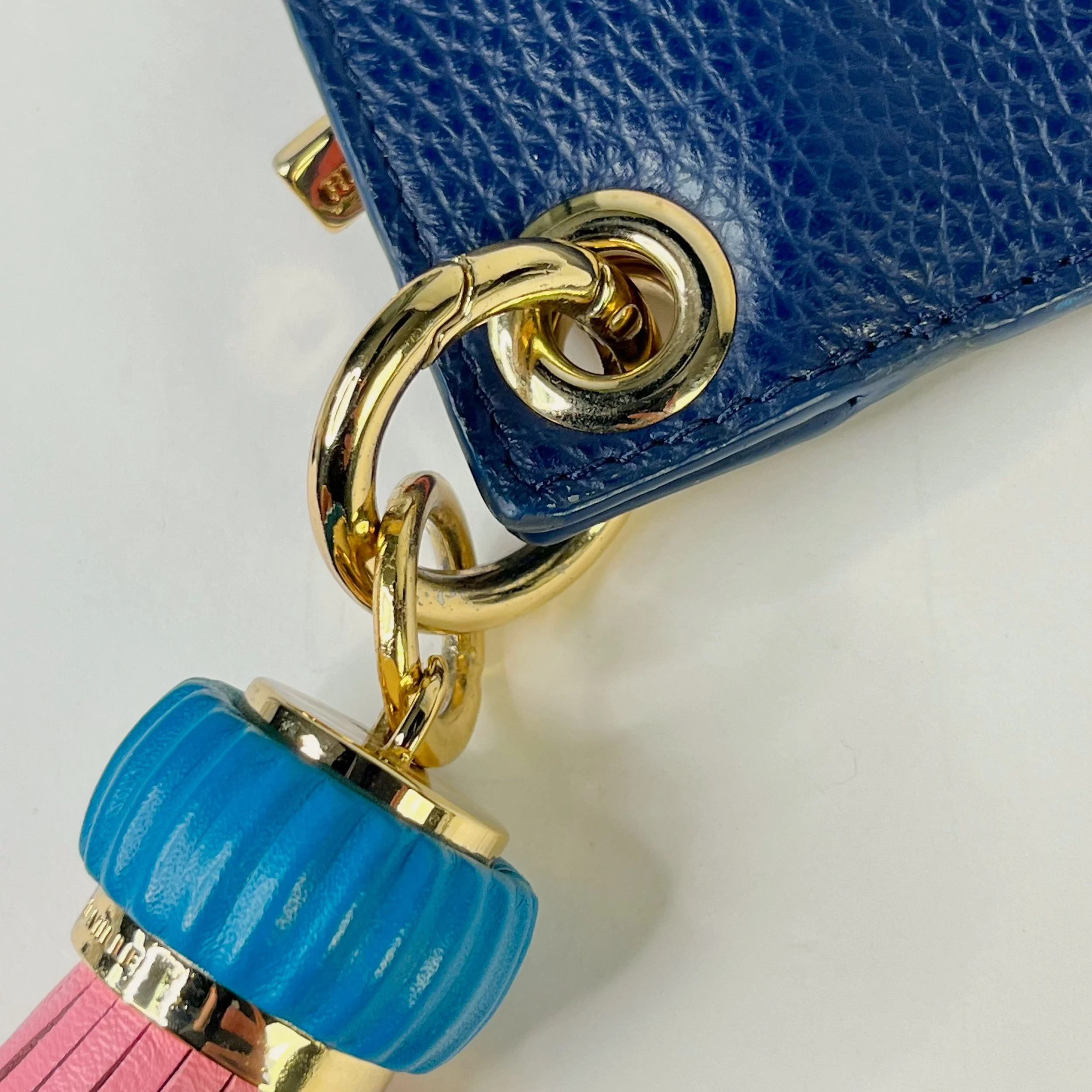Richard Mille Multicolor Tassel Navy Grained Leather Zip Pouch